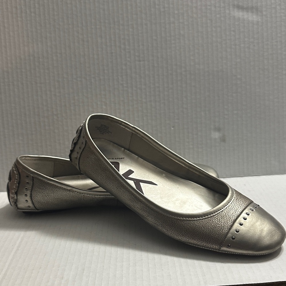 Anne Klein Silver Studded Loafers